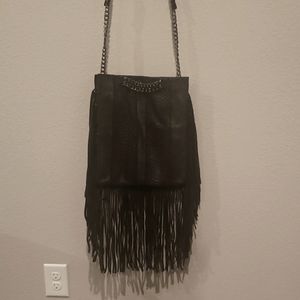 Like New Black Ramy Brook Fringe Crossbody Bag